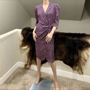 REBECCA TAYLOR Silk Wild Rose Print Wrap Dress